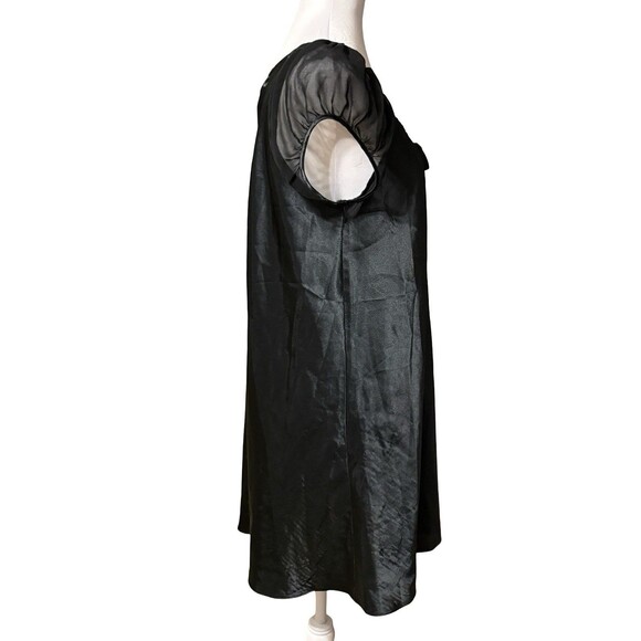 Morgan Taylor Satin Nightgown Sheer Sleeves Medium GUC! - Picture 4 of 7